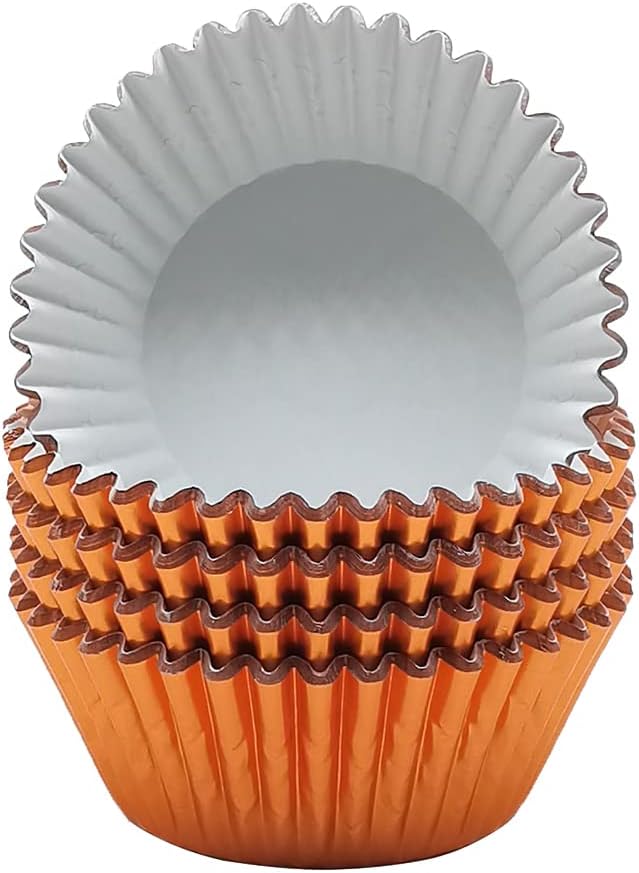 Standard Orange Foil Cupcake Liners Muffin Baking Cups for Party and More, 100-Count - Image 2