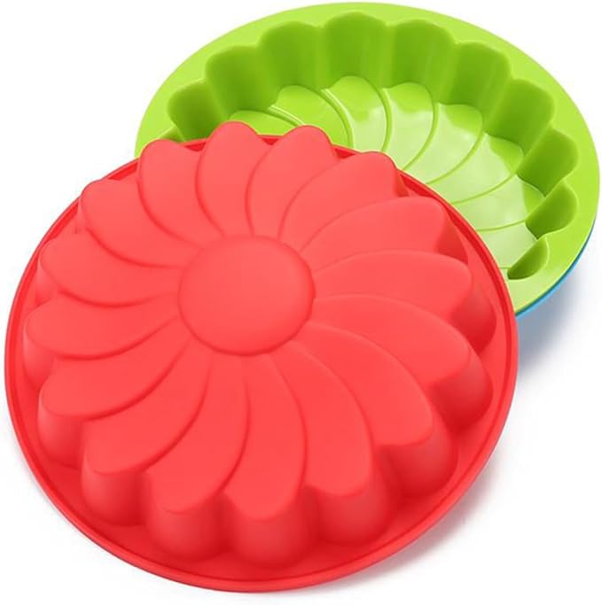 COLLBATH Thickened Large Silicone Cake Molds Diy Baking Molds Flower Cake Mould Easy Release Random Color by COLLBATH
