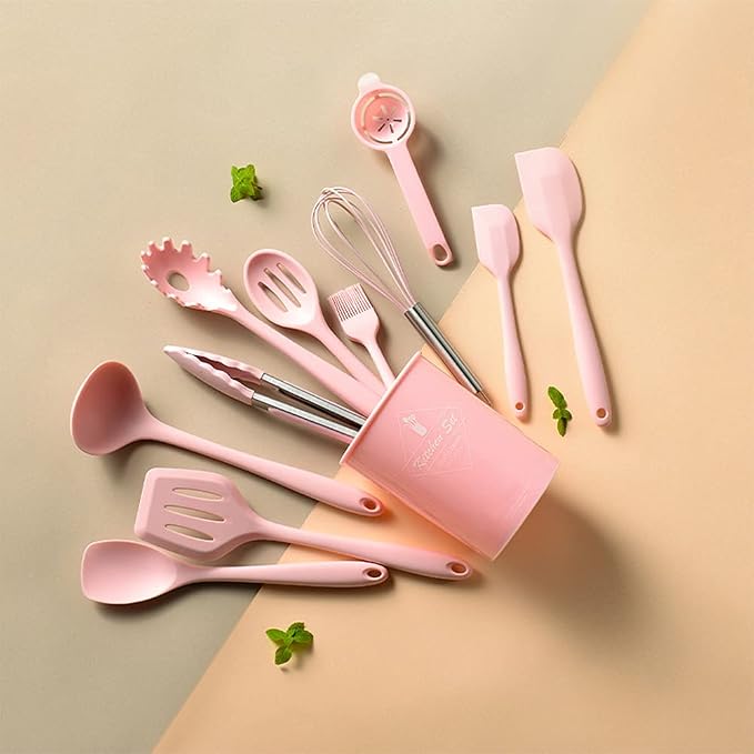 Kitchen Utensils Set-12 Pieces Silicone Cooking Utensils Set (Dishwasher Safe) 392°F Heat Resistant Spatula Set, Nonstick Cookware | Dishwasher Safe 392°F Heat Resistant Spatula Set Kitchen Utensil Set for Nonstick Cookware,Best Kitchen Tools with Holder - Image 8