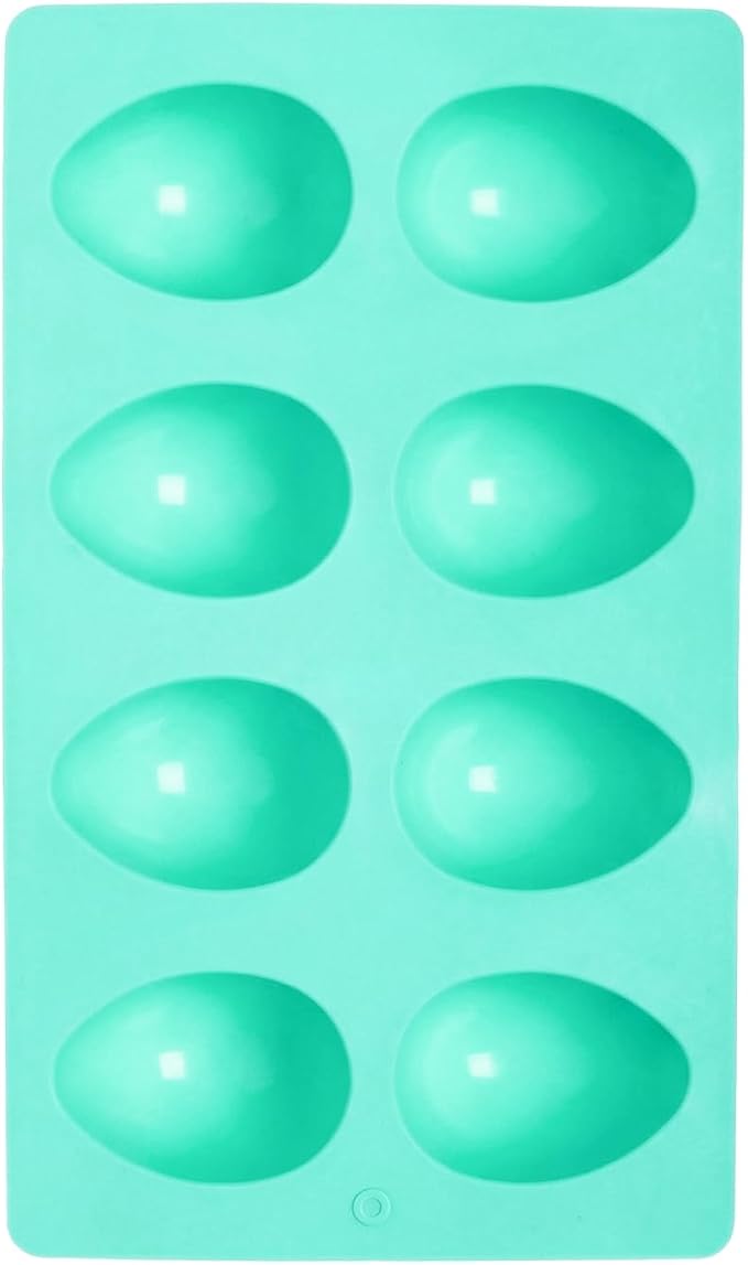 1 Pack Silicone Egg Molds 8 Cavity Easter Silicone Candy Mold 3D Egg-Shaped Silicone Baking Mold for Chocolate, Jello, Mini Cakes, DIY Desserts, Candy, Ice, Pudding, Baking (1, Green) by Unknown