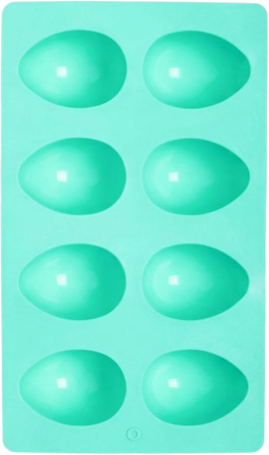 1 Pack Silicone Egg Molds 8 Cavity Easter Silicone Candy Mold 3D Egg-Shaped Silicone Baking Mold for Chocolate, Jello, Mini Cakes, DIY Desserts, Candy, Ice, Pudding, Baking (1, Green) by Unknown
