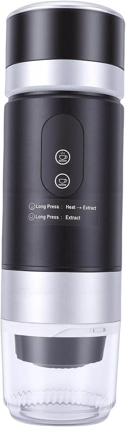 Pissente Portable Coffee Maker with 2 Rechargeable Batteries Portable Coffee Machine 20 Bar USB C Stainless Steel for Camping Travel Office Ground and Capsule - Image 2