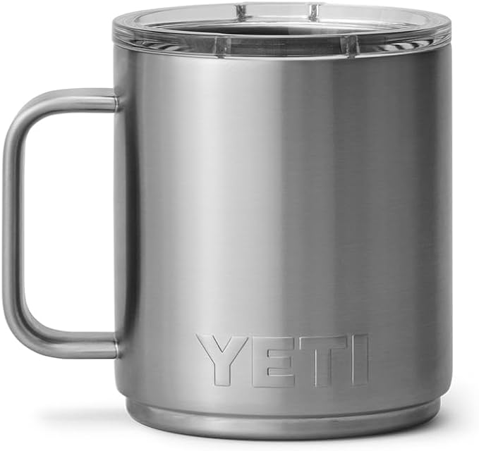YETI Rambler 10 oz Ceramic Lined Stackable Mug, Vacuum Insulated, Stainless Steel with MagSlider Lid, Stainless - Image 8