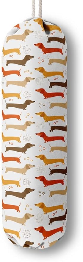 Dog Pattern Grocery Bags Holder Organizer - Wall Mount Plastic Bags Storage Container Dispensers, Perfect Gifts for Dog Lovers by HiLus