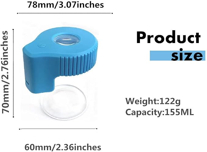 Led Transparent Glass Seal Storage Jar, Light-Up Magnifying Ornamental Glass Bottle (Blue) - Image 5