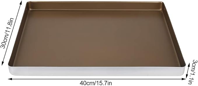 FLEXMAN Baking Sheet, 40X30x3cm Non Stick Aluminum Alloy Cookie Sheets, Bakeware Cake Cookie Sheet, Baking Pan for Baking Roasting Serving - Image 4