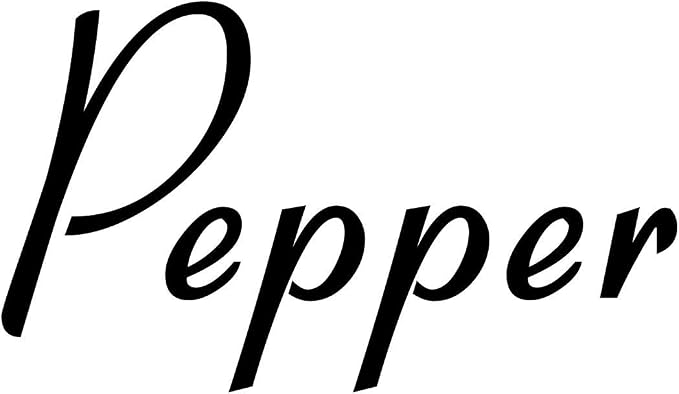 Pepper 3.5w x 2h Label | Kitchen Pantry Organization | Die Cut Vinyl Decal | Black Retro Font (Sticker Only) by MinglewoodTrading