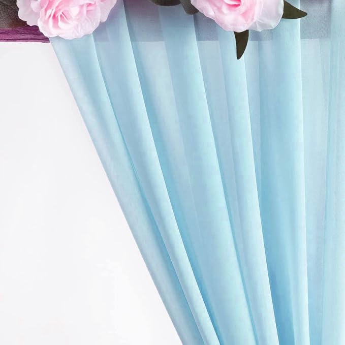 Pack of 15 Aqua Blue 14ft Chiffon Table Runner 29x170 Inches Wedding Runner for Wedding , Decorations for Birthday Parties, Banquets, Engagements, Sheer Bridal Shower Decorations - Image 8