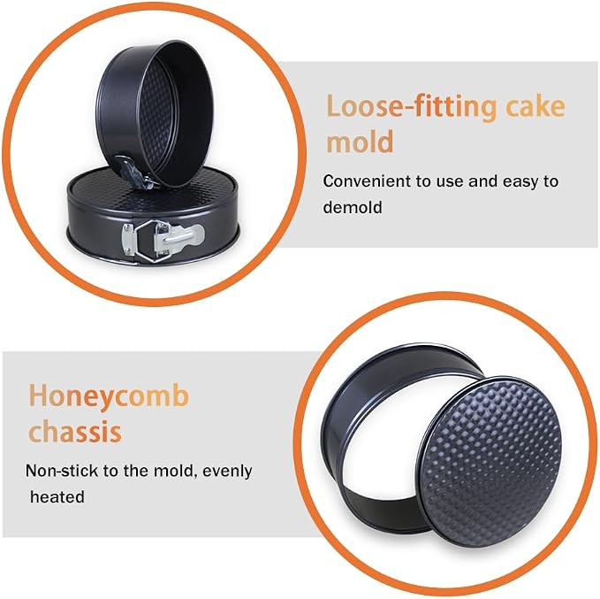 Springform Cake Pan, Cake Pan with 3 Different Size (9.5,10.2,11inch), Cake Molds for Baking with Removable Bottom, Non-Stick Bakeware for Effortless Baking（with 50 Pcs Parchment Paper Liners） - Image 5