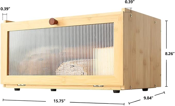 ETMI Bamboo Bread Box for Kitchen Counter-Large Capacity Bread Storage Container Farmhouse Bread Box with Window Bread Holder - Image 7