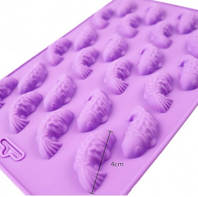 2Pcs 24-Cavity Koi Fish Carp Silicone Chocolate Molds, Goldfish Silicone Hard Candy Gummy Keto Fat Bombs Making Molds Ice Cube Trays Crayon Melt Mould - Image 3