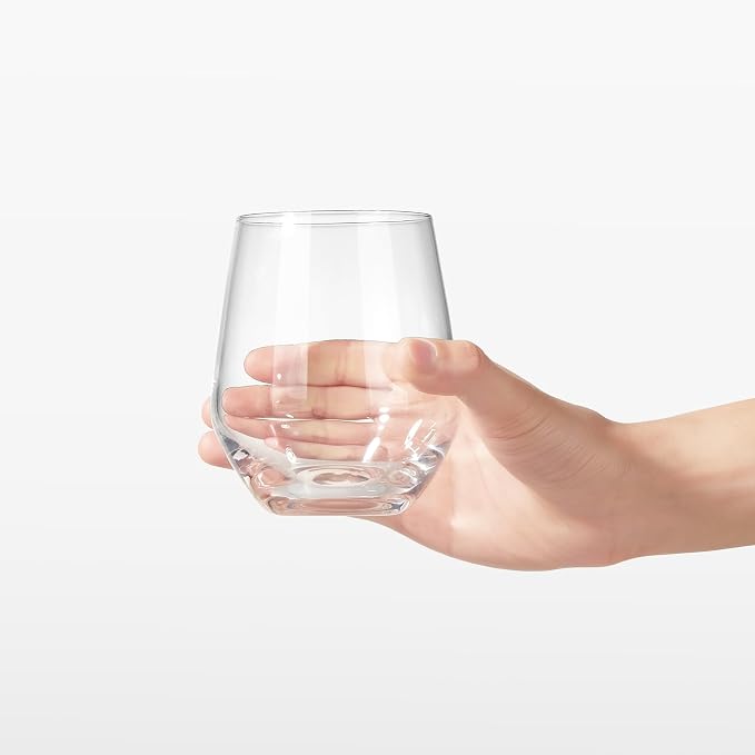 Royalrose Delight 15.7 oz Drinking Glasses Set of 4 (Stemless Wine Glasses) | Premium Stemless Water Glasses, Cocktails, Sparkling Water, Elegant Drinkware for Entertaining or Daily Use - Image 4