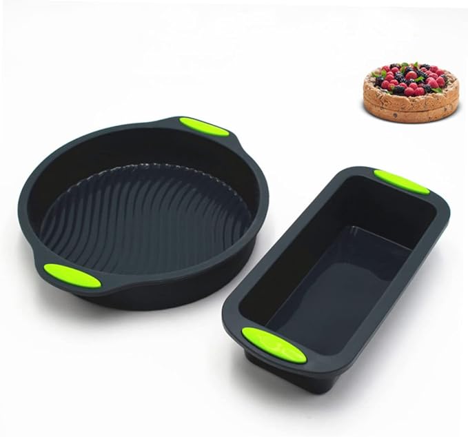 STOBAZA Silicone Baking Mold Set Square Round Cake Molds Non-slip Handles Dishwasher Safe for Baking Cooking - Image 7