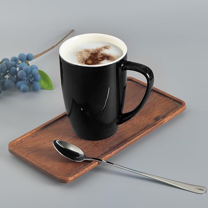 homEdge Porcelain Mug Set, 16 Ounces Cup for Tea, Latte, Mocha, Hot Chocolate, Set of 6, Black - Image 5