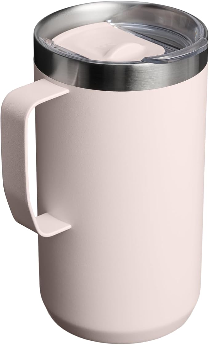 STANLEY Everyday Camp Mug 24oz | Drink Through Lid | Cup for Coffee, Tea and Drinks | Insulated Stainless Steel Coffee Mug | BPA-Free | Rose Quartz - Image 3