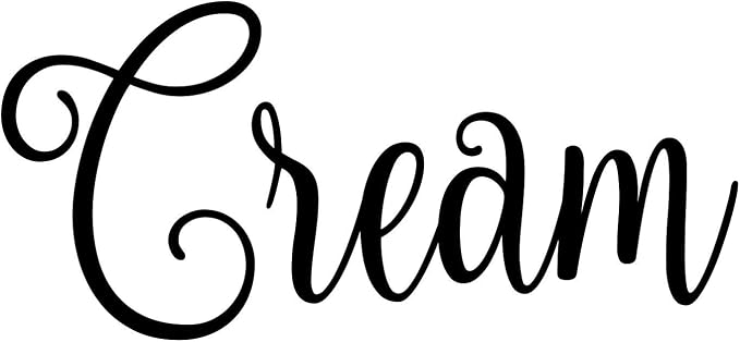 Cream 4.5w x 2h Label | Kitchen Pantry Organization | Die Cut Vinyl Decal | Black Fancy Font (Sticker Only) by MinglewoodTrading