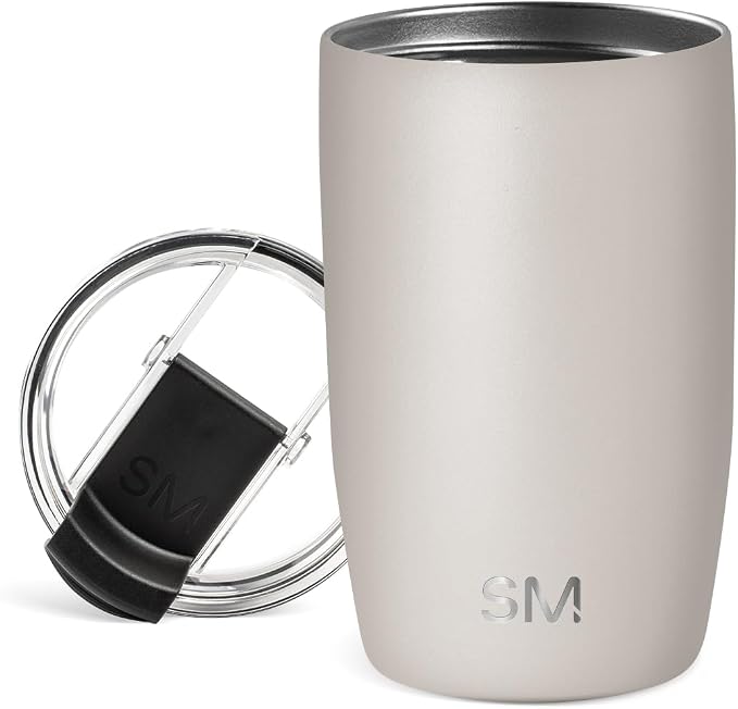 Simple Modern Travel Coffee Mug with Lid | 12oz | Beige | Voyager Coffee Cup, Coffee Tumbler for Hot & Iced Drinks | Insulated Stainless Steel Travel Mug | Almond Birch by Unknown