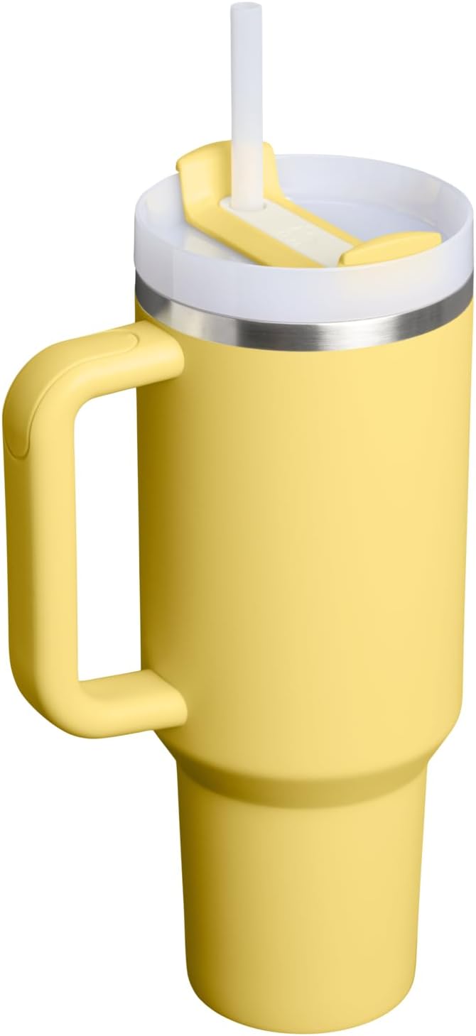 STANLEY Quencher H2.0 Flow State Tumbler, 40 oz, Daffodil | Handle and Straw | 3-Position Lid | Cup Holder Compatible for Travel | Insulated Stainless Steel Cup | BPA-Free - Image 3