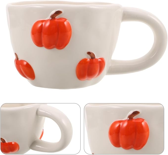 ABOOFAN Ceramic Pumpkin Coffee Mug with Handle - Novelty Coffee Cups for Tea Milk Cocoa Fall Halloween Decor Home Office Drinkware 5.90 X 3.93 X 2.75 inch - Image 7