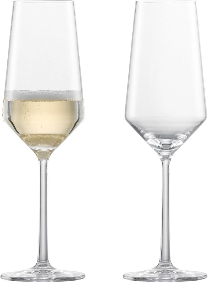 Zwiesel Glas Pure Champagne Glass (Set of 2), Champagne Flutes with Effervescent Point, Dishwasher-Safe Tritan Crystal Glasses, Made in Germany (7 Ounce) by Unknown