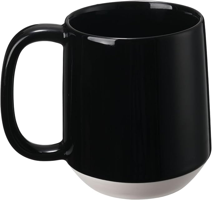 Miicol Ceramic Coffee Mug, 16 oz Large Coffee Cup, Tea Mug with Handle, Flat Bottom Mug for Men, Women, Office, Microwave and Dishwasher Safe, Multi-Color, Panda Black by Miicol