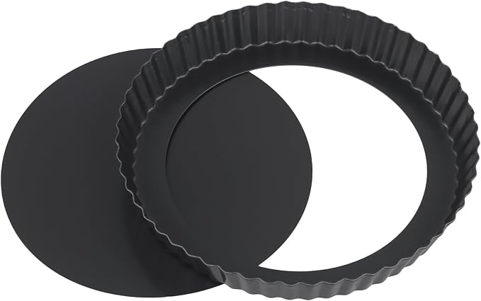 6 Pack 10cm 22cm Fluted Tart Tins with Loose Base, 4" 8.7" Non-Stick Pie Dishes Pans Set with Removable Bottoms, Carbon Steel Quiche Moulds for Quiches, Pies, Pastries - Image 3