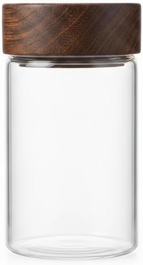 Home Organizers Glass Canister with Acacia Wood Lid, Borosilicate Jar for Coffee Tea Sugar Dry Goods Pantry Storage by Unknown