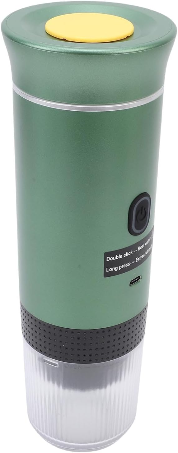 Zunate Portable Capsules Coffee Maker with 20 Bar Pump, 3 in 1 Automatic 72W Ground Coffee Machine for Travel Home Office with 120ML Cup, Gray (Green) - Image 4