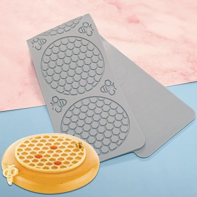 5 Cavity Bumble Bee Silicone Mold Honeycomb Bees for Kitchen Cake Cupcake Decorating Silicone Fondant Cake Mold Beehive Silicone Baking Molds, Candy Baking Cake Moulds