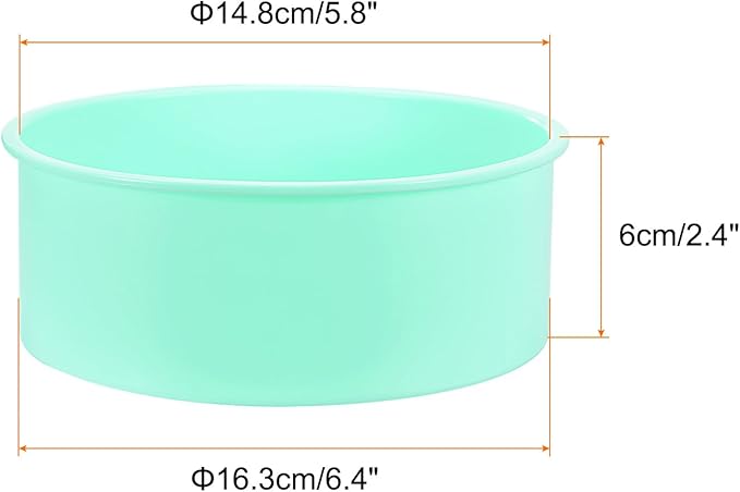 HARFINGTON 6 Pcs Round Cake Pans 6.4" Nonstick Quick Release Silicone Cake Mould Bakeware Tools for Baking Cupcakes Bread Pizza, Green