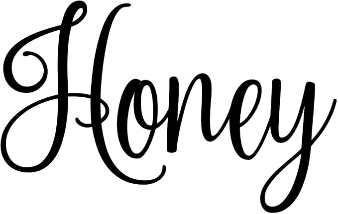 Honey 4w x 2.5h Label | Kitchen Pantry Organization | Die Cut Vinyl Decal | Black Fancy Font (Sticker Only) by MinglewoodTrading