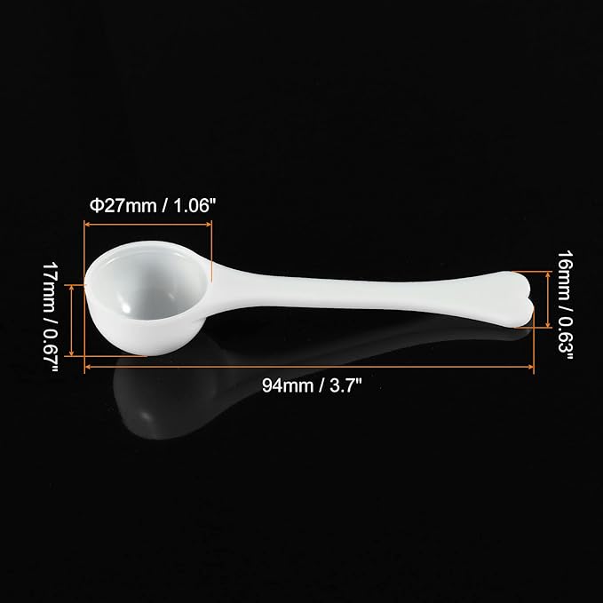 MECCANIXITY Micro Spoons 3 Gram Measuring Scoop Plastic Round Bottom Mini Spoon for Home Kitchen Powder Measurement Baking 15Pcs