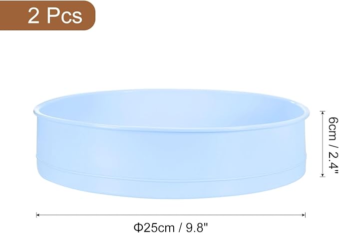 UXCELL 2-Piece Round Silicone Cake Molds, 9.8 Inch, Nonstick & Quick Release for Layer, Smash & Cheese Cakes, Light Blue - Image 2