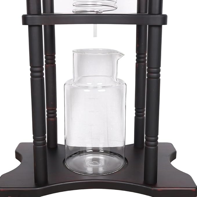 Cold Brew Coffee Maker, Ice Drip Coffee Tower 2500ml Glass Dutch Coffee Dripper, Manual Slow Drip Iced Coffee Pot with Solid Wood Frame & Reusable Filter, for Cafe, Bar, Party, Home Brewing