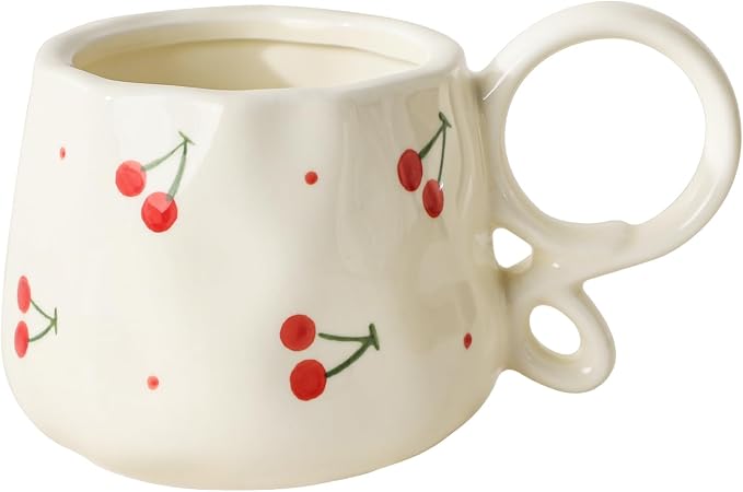 Ceramic Cute Mug For Women,Pretty Coffee Mug,9 oz,Nnique Espresso Mug.Hand-Painted Tea Cup for Women by MithrgrousLife