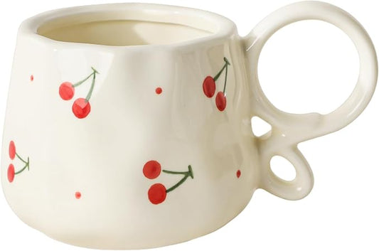 Ceramic Cute Mug For Women,Pretty Coffee Mug,9 oz,Nnique Espresso Mug.Hand-Painted Tea Cup for Women by MithrgrousLife
