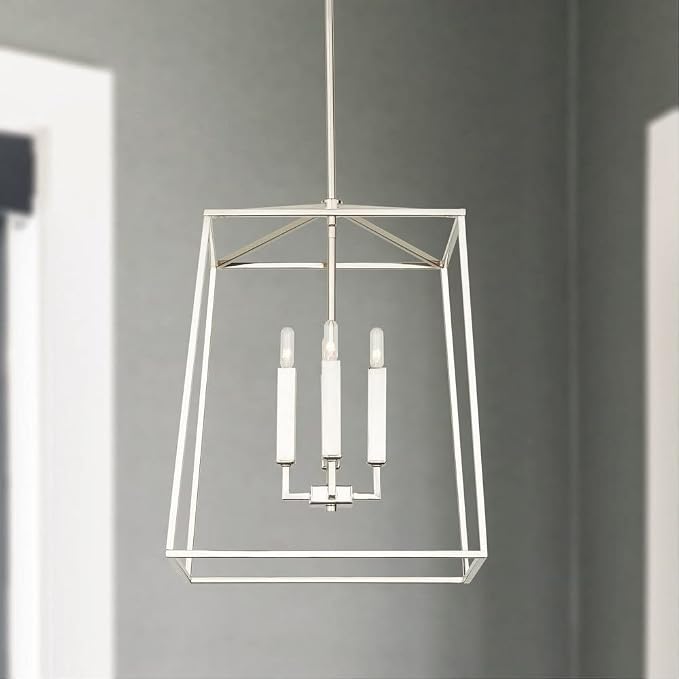 Capital Lighting 537642PN Thea Lantern Foyer Pendant, 4-Light 240 Total Watts, 20" H x 16" W, Polished Nickel - Image 9