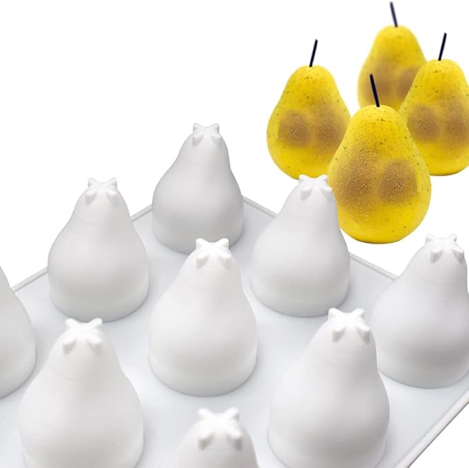 Silicone Mold Baking Pan Non-Stick Baking Pastry Chocolate Cake Dessert DIY Decoration Tools (Pear U_11.8x6.8x0.2 inch)