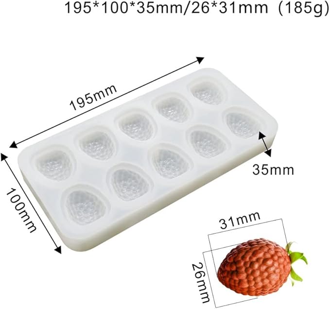 Silicone Mold Baking Pan Non-Stick Baking Pastry Chocolate Cake Dessert DIY Decoration Tools (Raspberry Z_7.8x4x0.14 inch)