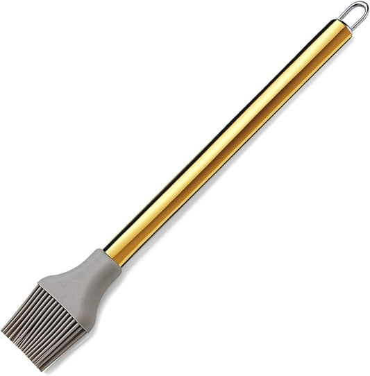 Gold Basting Brush, Berglander Non-stick Silicone Kitchen Brush For Cooking With Titanium Gold Plating Handle, Barbeque Brush, Pastry Brush, BBQ Brush, Dishwasher Safe, Easy to Clean by Berglander