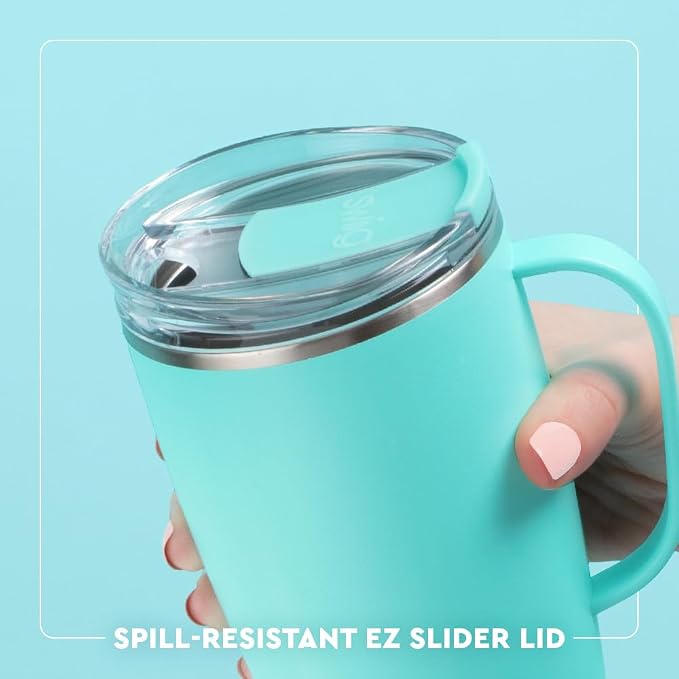 Swig Life 18oz Insulated Travel Mug with Handle & Lid, Candy Crush | Triple Insulated Stainless Steel - Handle & Lid Included - Keeps Coffee Hot or Cold - Cup Holder Friendly - Image 5