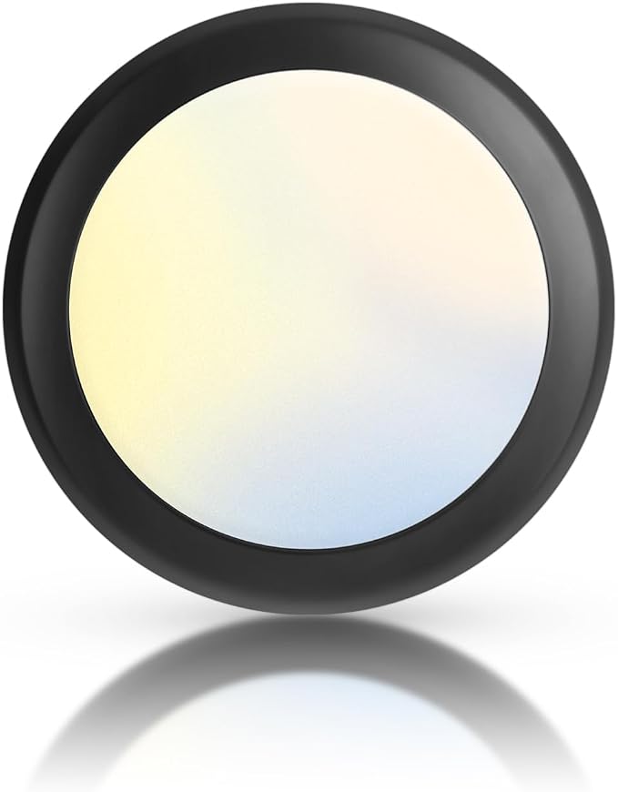 ECOELER 5/6 Inch Black LED Disk Lights, Dimmable Flush Mount Ceiling Disc Lights, 2700K/3000K/4000K/5000K/6000K Selectable, 16.5W, 1100Lm, Low Profile Surface Mount Ceiling Light, ETL&FCC by ECOELER