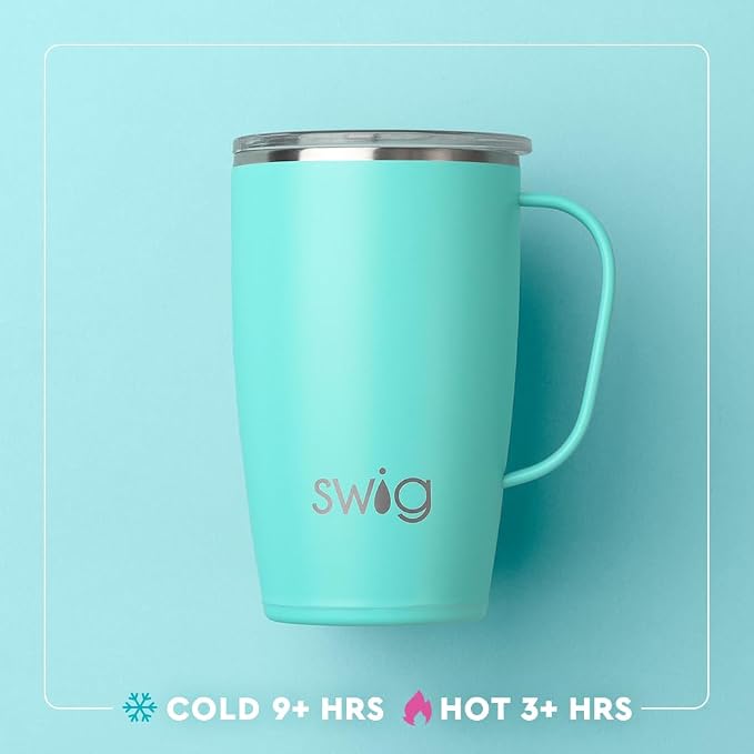 Swig Stainless Steel Insulated Travel Mug, 18 oz, Purple Reign, Double Wall Vacuum Sealed, Dishwasher Safe, Cup Holder Friendly | Triple Insulated Stainless Steel - Handle & Lid Included - Keeps Coffee Hot or Cold - Cup Holder Friendly - Image 3