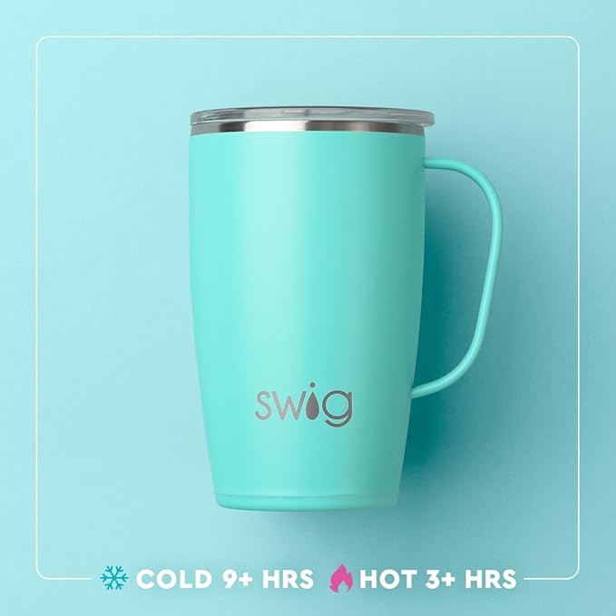 Swig Life 18oz Travel Mug, Insulated Tumbler with Handle and Lid, Cup Holder Friendly, Dishwasher Safe, Stainless Steel, Travel Coffee Cup (Bourbon Barrel) - Image 3