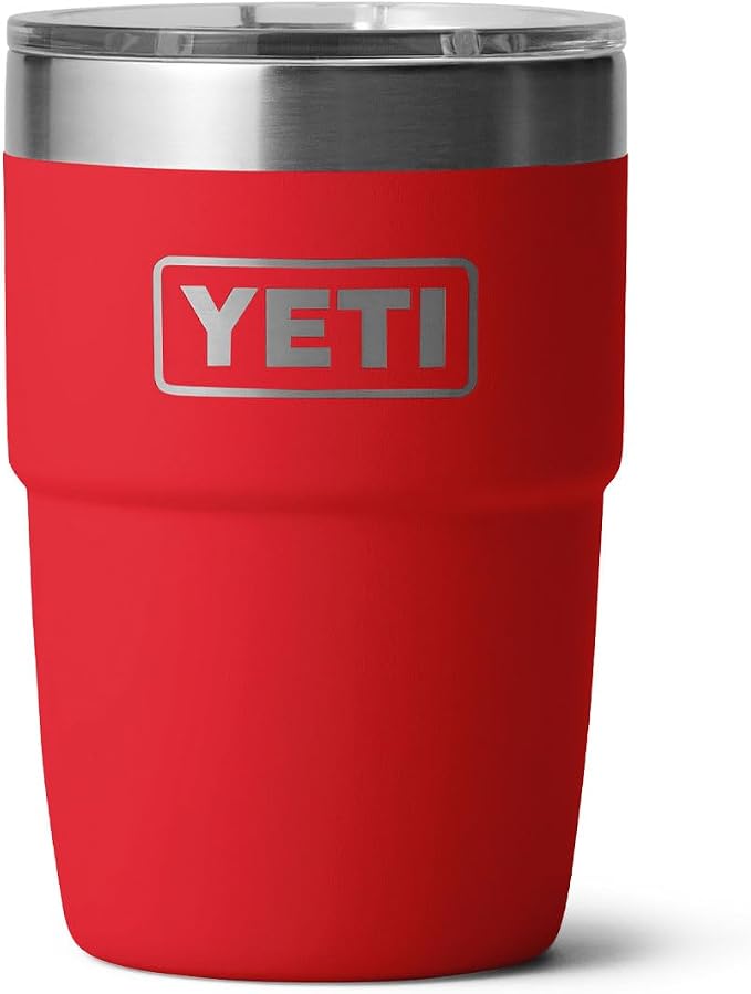 YETI Rambler 8 oz Insulated Coffee Mug with Lid - Stackable Double-Wall Vacuum Insulated Coffee Cup - DuraSip Ceramic Lining - Barista-Friendly Design - Stainless Steel - Dishwasher Safe by YETI