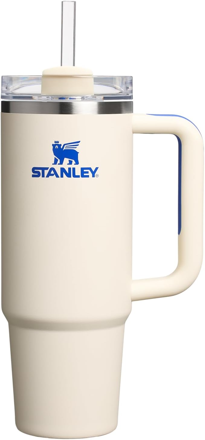 STANLEY Quencher H2.0 Flow State Tumbler, 30 oz, Cream Royal | Handle and Straw | 3-Position Lid | Cup Holder Compatible for Travel | Insulated Stainless Steel Cup | BPA-Free by Unknown