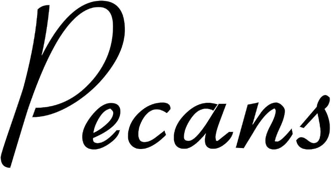 Pecans 3w x 1.5h Label | Kitchen Pantry Organization | Die Cut Vinyl Decal | Black Retro Font (Sticker Only) by MinglewoodTrading