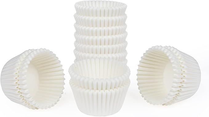 Caperci 500 Count Mini Cupcake Liners White Muffin Liners Greaseproof No Smell Small Cupcake Wrappers Baking Cups - Image 8