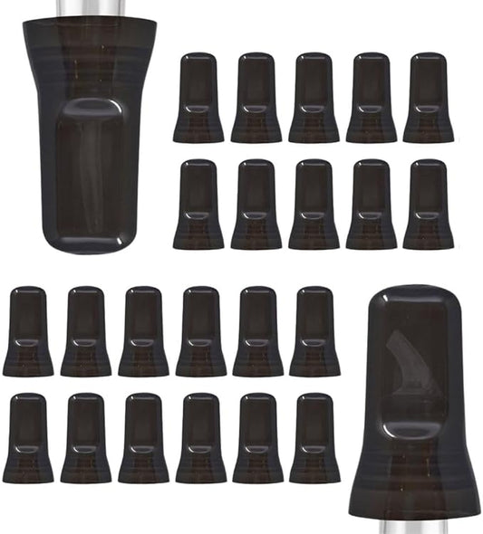 Esatto 24 Pieces Pour Spout Covers - Liquor Bottle Toppers Black, Universal Bottle Pour Dispenser,Liquor Bottle Covers Bottle Cover Dust for Home Kitchen Tools Supplies (Black)