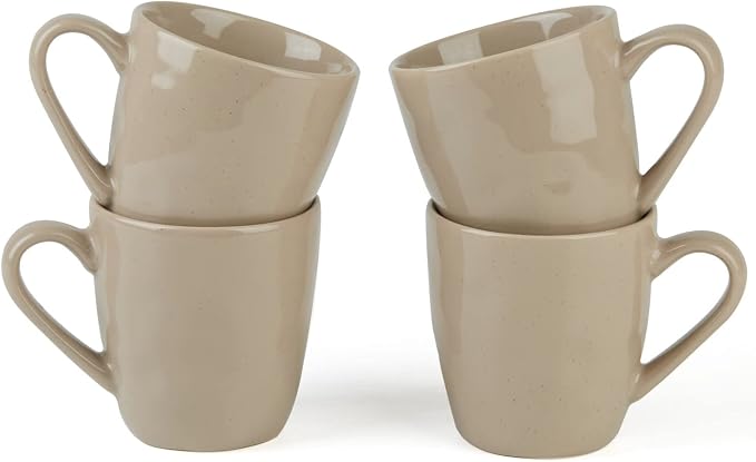 famiware Mars 4 Pieces Coffee Mug, 14oz Tea Mug, Catering Mugs with Handle for Coffee, Tea, Cocoa, Milk, Cinnamon Brown by Famiware